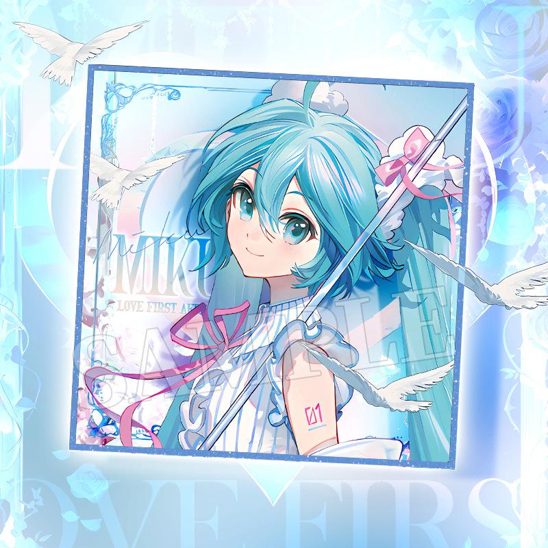 Miku Hatsune Anime Acrylic Stand Double Flash Badge Virtual Idol Anime Merchandise Figure Collectible Decoration Gift For Fans