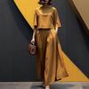 Women Blouse and Wide Leg Pants Two Piece Sets