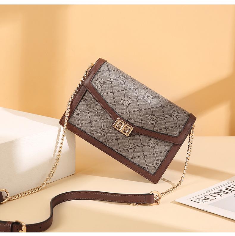 Elegant Monogram Chain Crossbody Bag - Versatile, Stylish, Women's Shoulder Bag