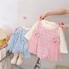 Baby Girl Princess Dress Korean Style Bow Long Sleeved Clothes Spring And Autumn New Children's Party Costumes 9 Months -3 Years