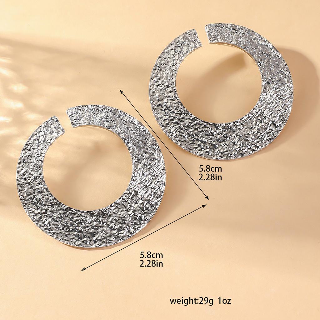 Accessories Circle Hollow Fan Circle Metal Earrings Women'S French Retro Elegant Niche Premium