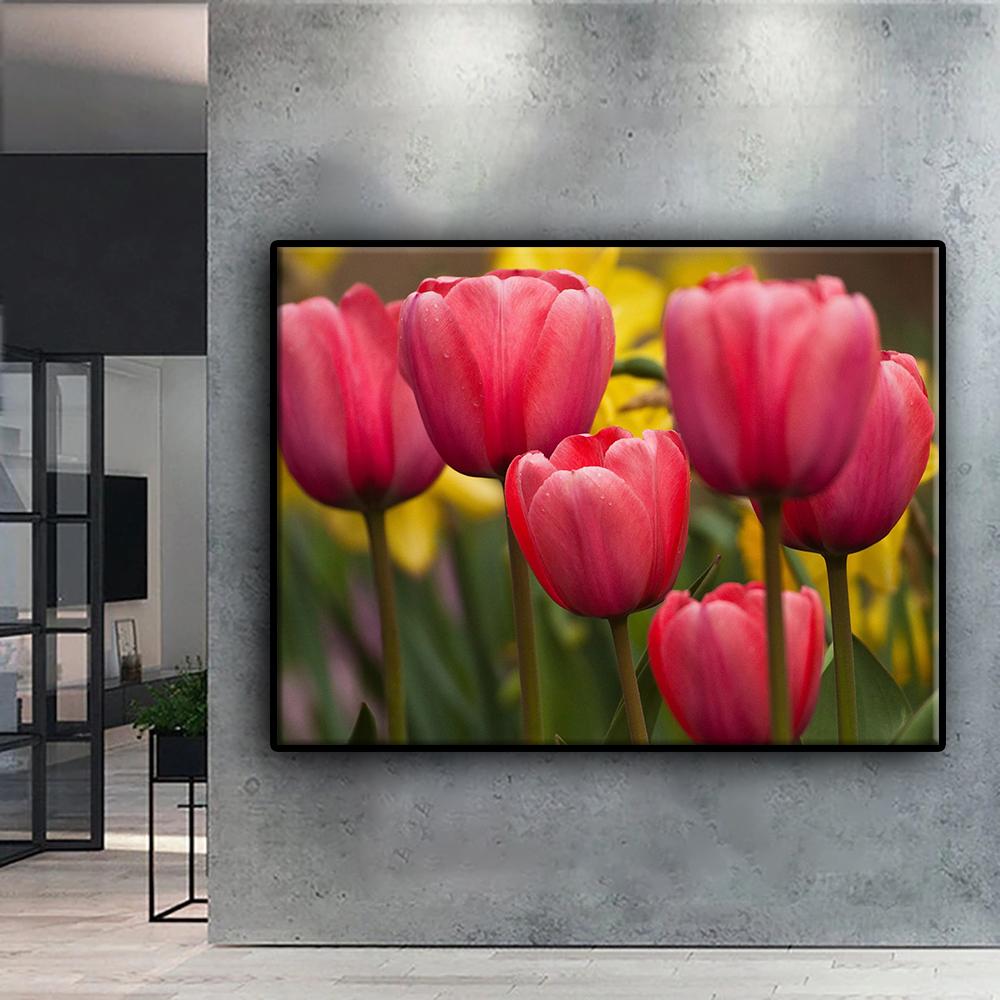 5D bricolage fleurs tulipes point de croix strass diamant dessin broderie mosaïque décor à la maison