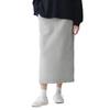 MUJI Women's Brushed Back Sweatshirt I-Line Skirt Grey L Size