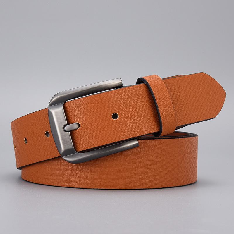 

Мужской ремень с перфорированной пряжкой, мужской повседневный ремень 125cm коричневый