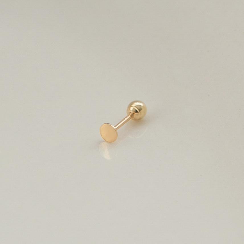 Lunne 14K Labret Flat Ball Piercing (14K Gold) #Pi05