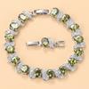 Qualità   Bracciale a Maglia di Catena Overlay Bangle Lunghezza Regolabile 18+3 Cm Gioielli da Donna per Matrimonio con Pietra Blu