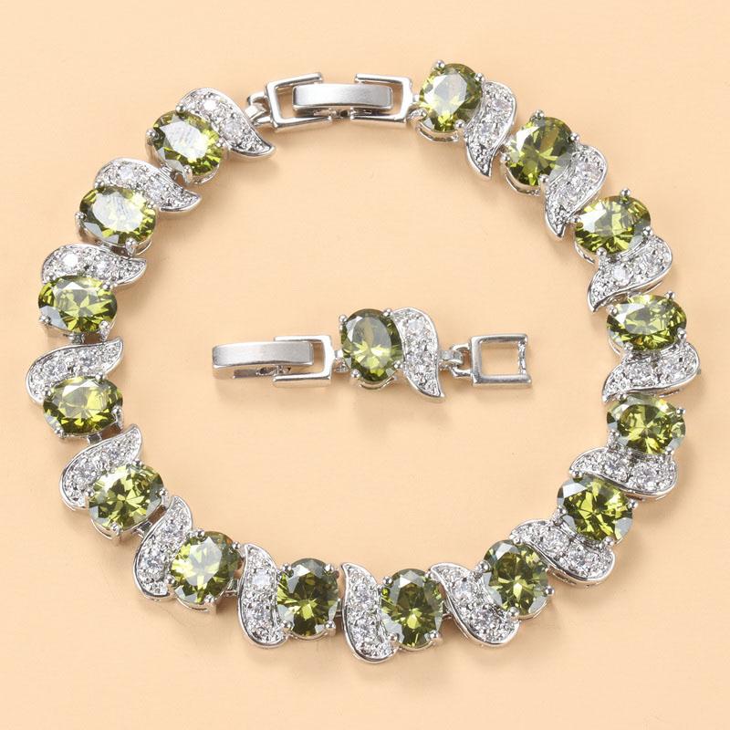 Qualità   Bracciale a Maglia di Catena Overlay Bangle Lunghezza Regolabile 18+3 Cm Gioielli da Donna per Matrimonio con Pietra Blu