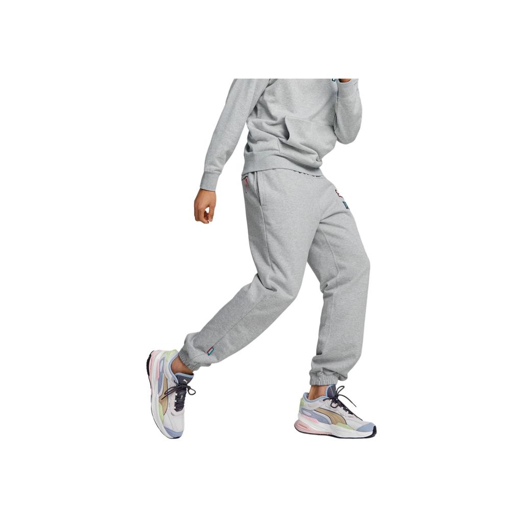 Puma Logo Print Drawstring Cuffed Casual Pants Men bottoms Gray 536113-04