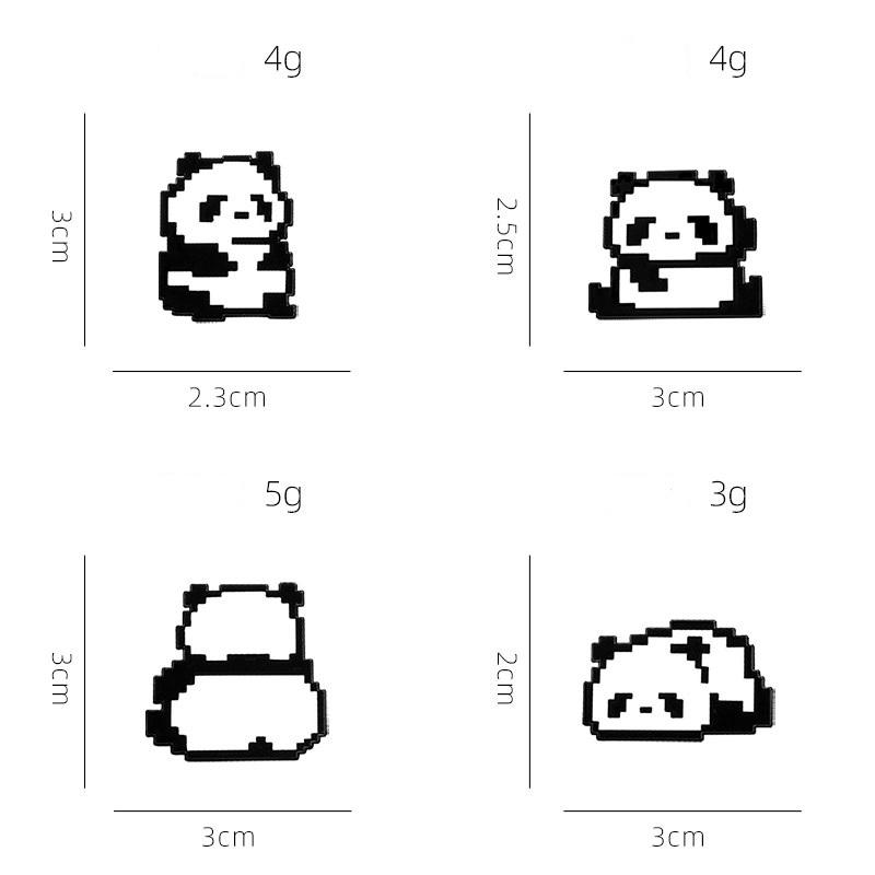 4 Styles Funny Mosaic Panda Design Enamel Brooches For Women Girls Backpack Dress Bag Pins Accessories