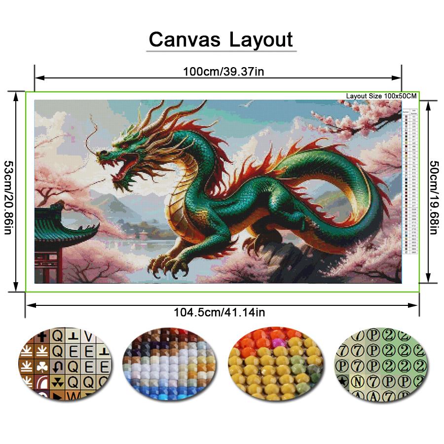 Large Size Diamond Painting China Dragon Diy Full Square Round Drill Rhinestone Embroidery Animals Mosaic Cross Stitch Kits Wall Decor