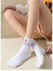 Women's Trendy Christmas Mid-Calf Cotton Socks: Sweat-Absorbing, Odor-Resistant, Non-Slip Cartoon Design, Perfect for Autumn/Winter.