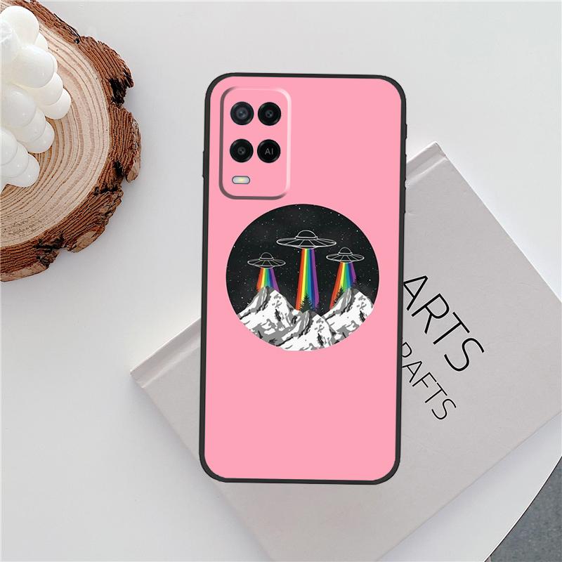 Aesthetics Cartoon Alien Space Case For Oppo A60 A74 A94 A54 A18 A38 A58 A78 A98 A40 A80 A16 A76 A96 A15 A57S A17 A77 Cover