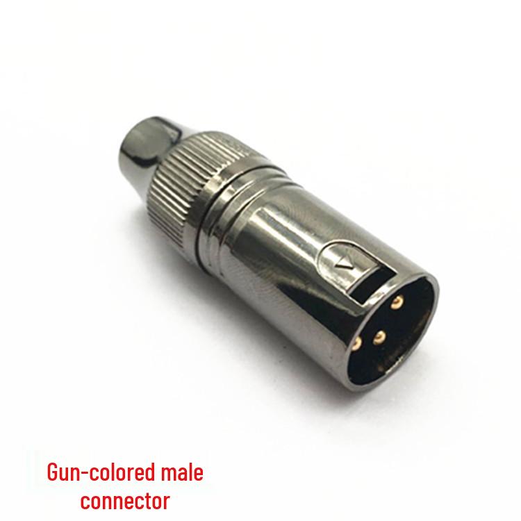 Gold-Plated Gunmetal 3-Pin XLR Male & Female Audio Plug