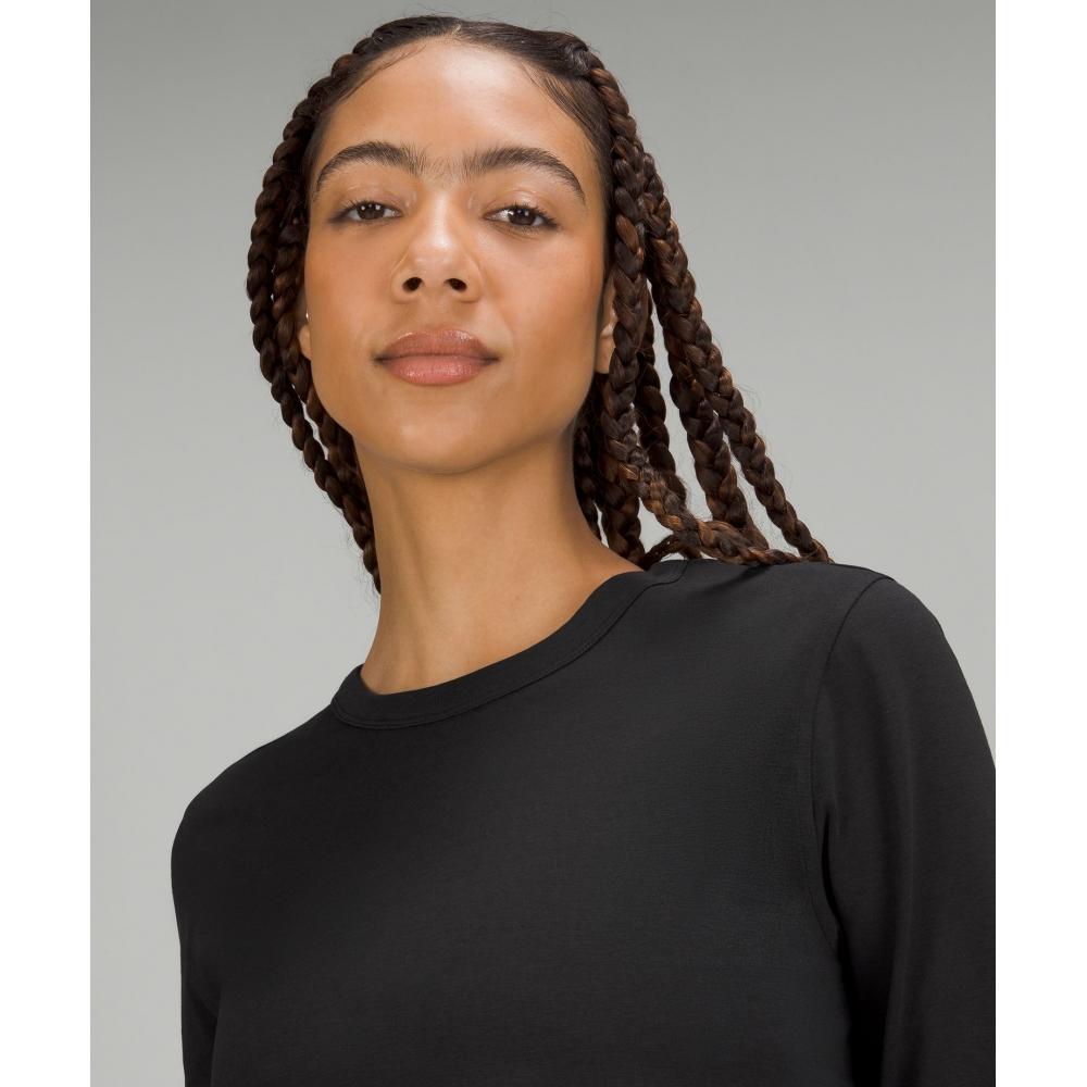 Lululemon Classic Fit Cotton Blend Long Sleeve Shirt Black