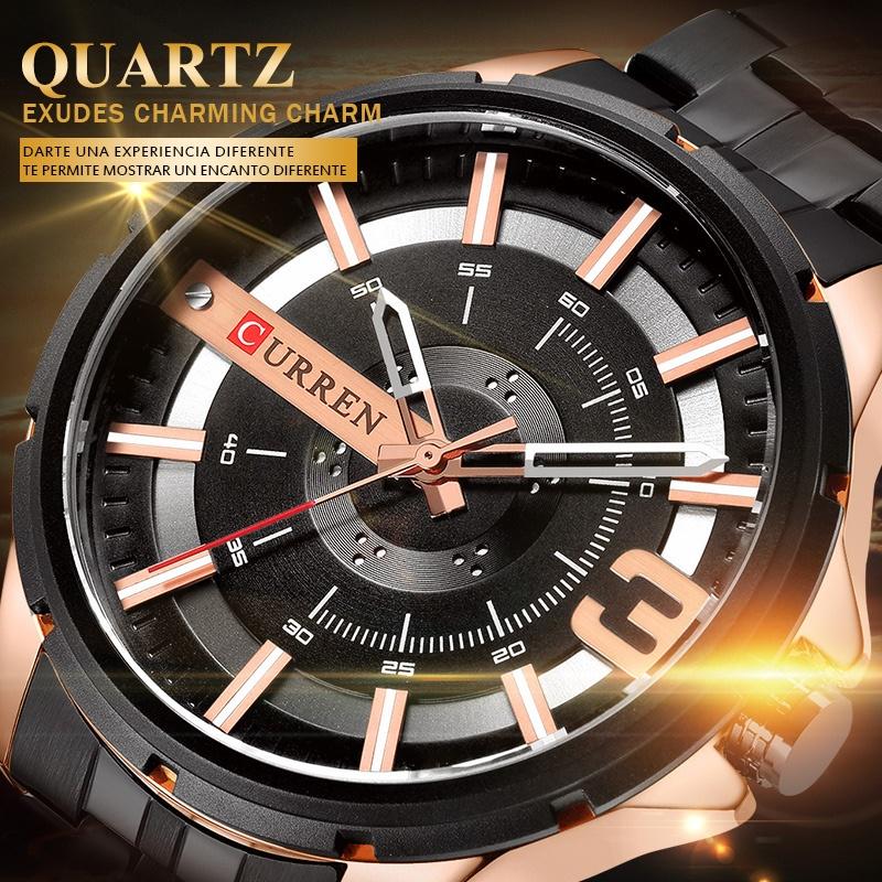 Buy CURREN Mens Unique Design Wristwatches Stainless Steel Quartz ...