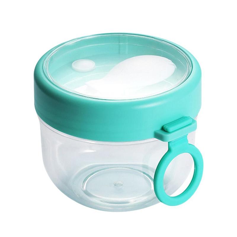 

Контейнер для овсянки на ночь, переносные стаканчики для овсянки с крышками и ложкой, банка для еды зелёный