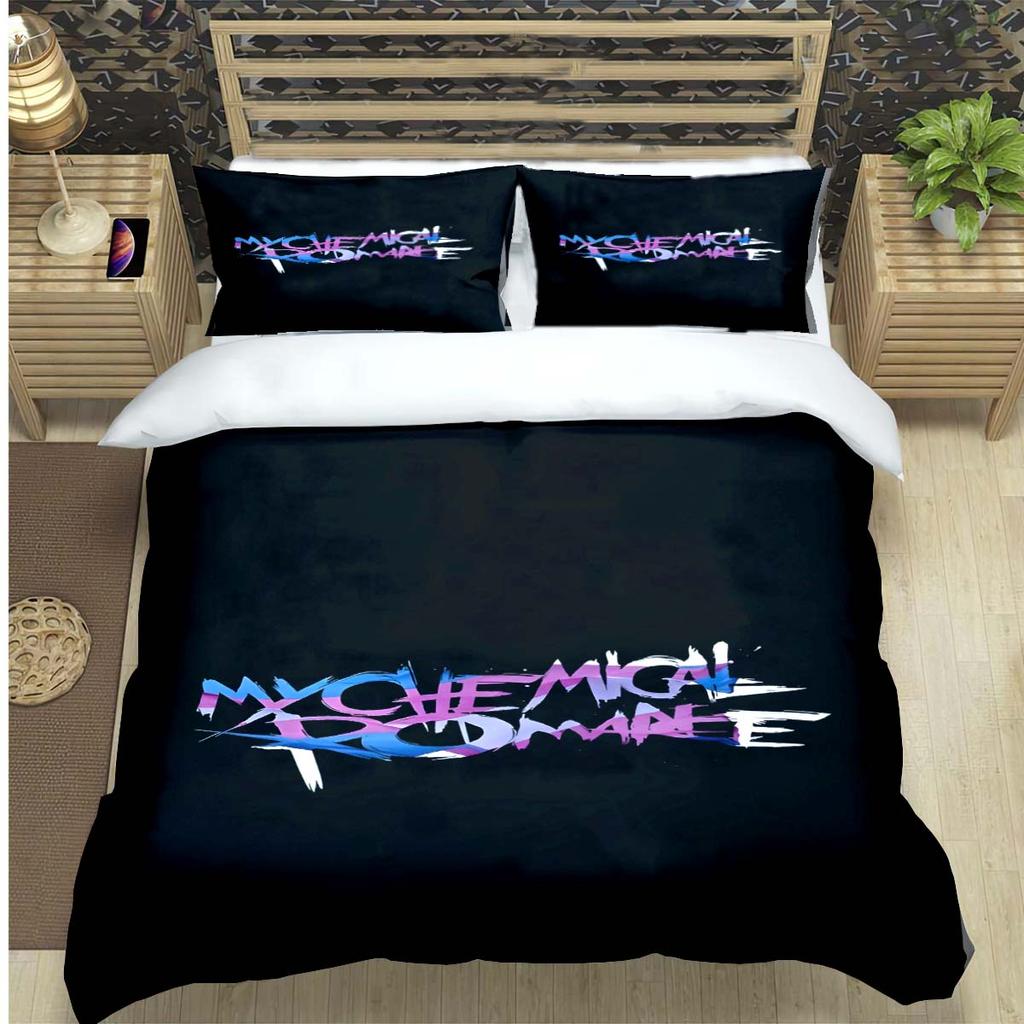 M-Mikey Way-My Chemical Romance Stampe Set Biancheria da Letto Set Articoli per il Letto Set Piumone Adolescenti Ragazze Cartoni Animati Twin Singolo Regalo per Bambino