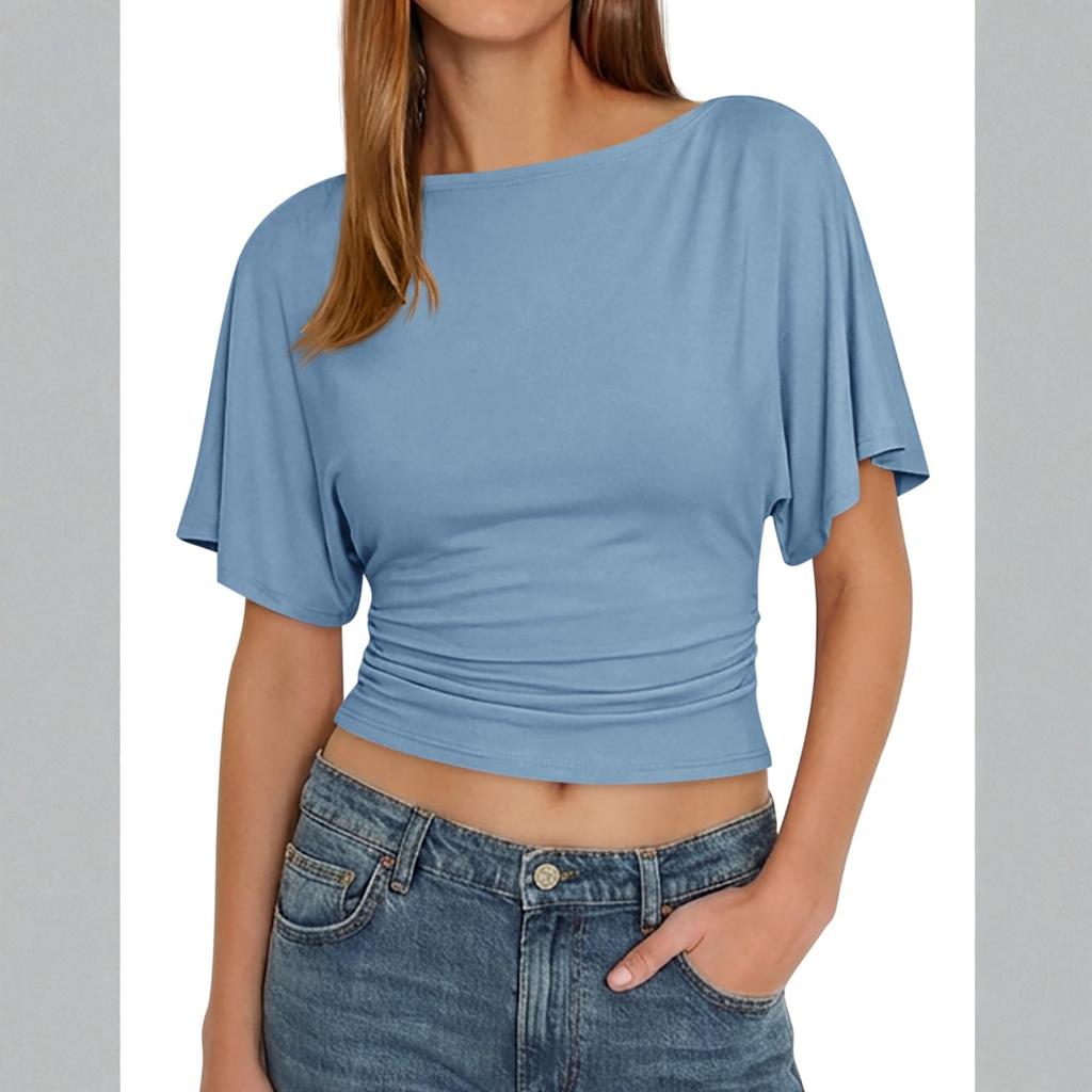 Women's Casual Short Sleeved Tied T-shirt, Fashionable  Top