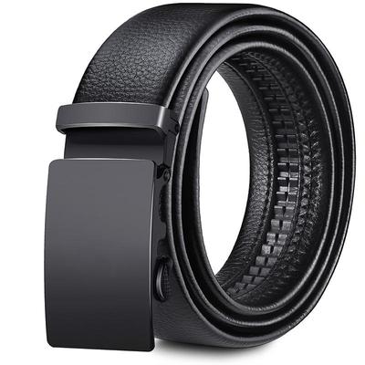 Men's Soft Leather Automatic Buckle Belt for Jeans