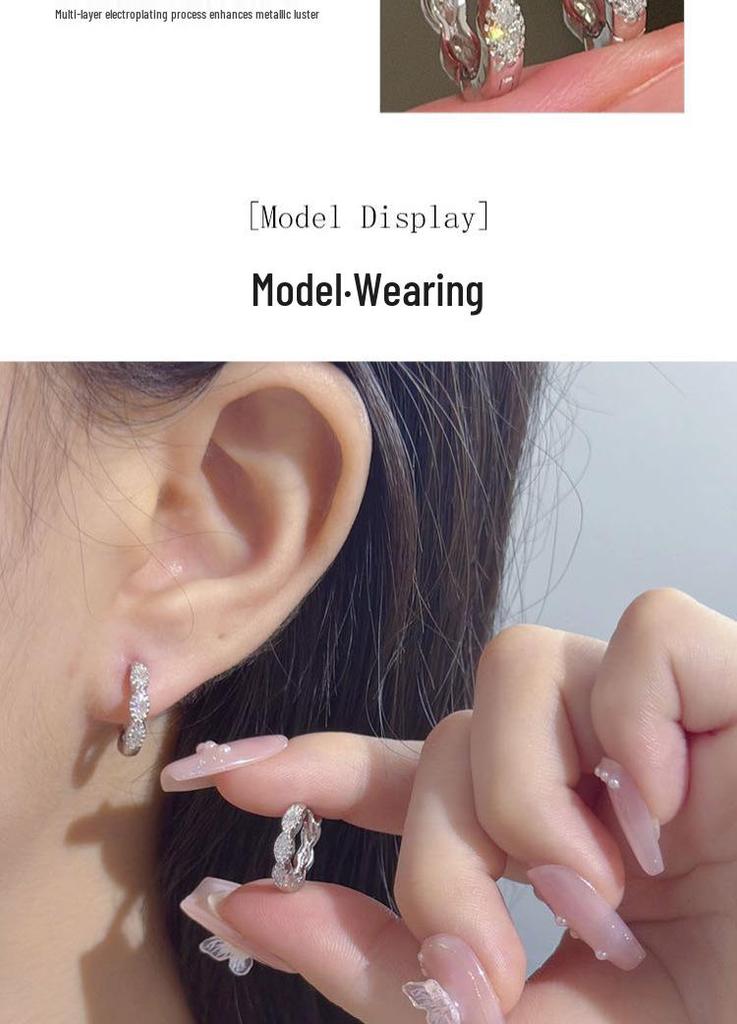 Moissanite Sterling Silver Fashion Earrings: Versatile, Trendy, Minimalist Ear Studs for Exquisite Style