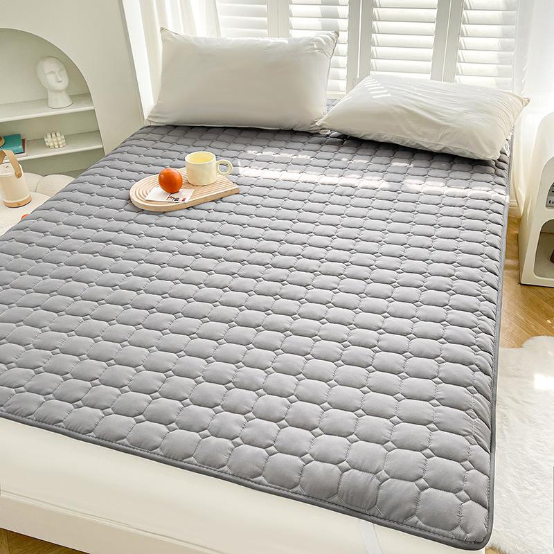 Thick Cotton Fabric Mattress Topper with Elastic Band Quilted Protector Pad Bedspread Winter Mattress Cover for Single/Double