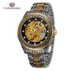 Transparent Leather Band Automatic Mechanical Skeleton Watch for Men Custom Logo