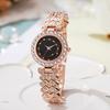 Luxury Women Bracelet Watch Round Dial Quartz Analog Watch Sparkling Rhinestone Elegant Wristwatch for Daily Wear Party Office