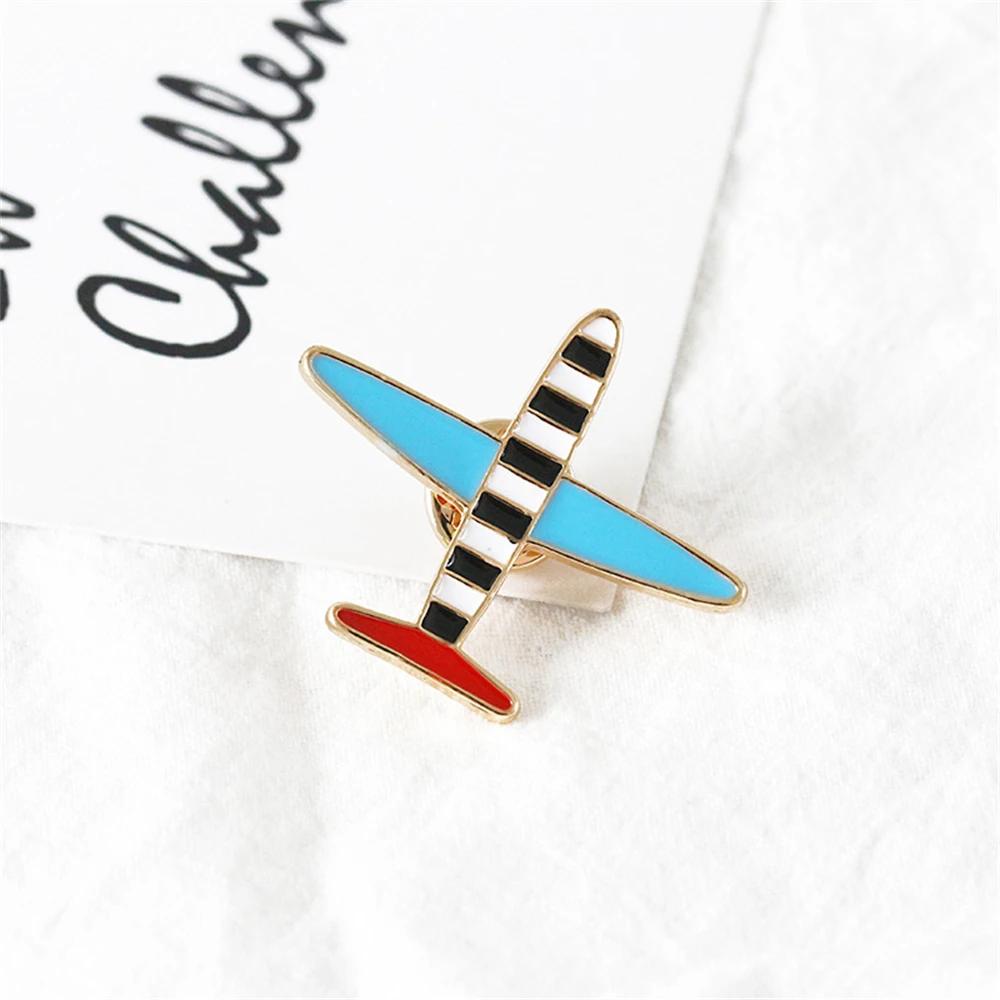 Squisita Spilla a Forma di Aereo a Strisce Rosse e Nere Spille Smaltate Colorate a Patch Spille per Adolescenti Gioielli Accessori Abbigliamento