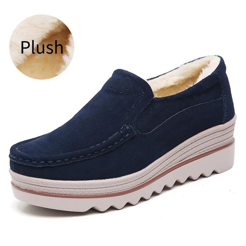 Genuine Leather Women's Casual Shoes Loafers Autumn Women Platform Shoes Sneakers Wear-resistant Women Flats Zapatillas De Mujer
