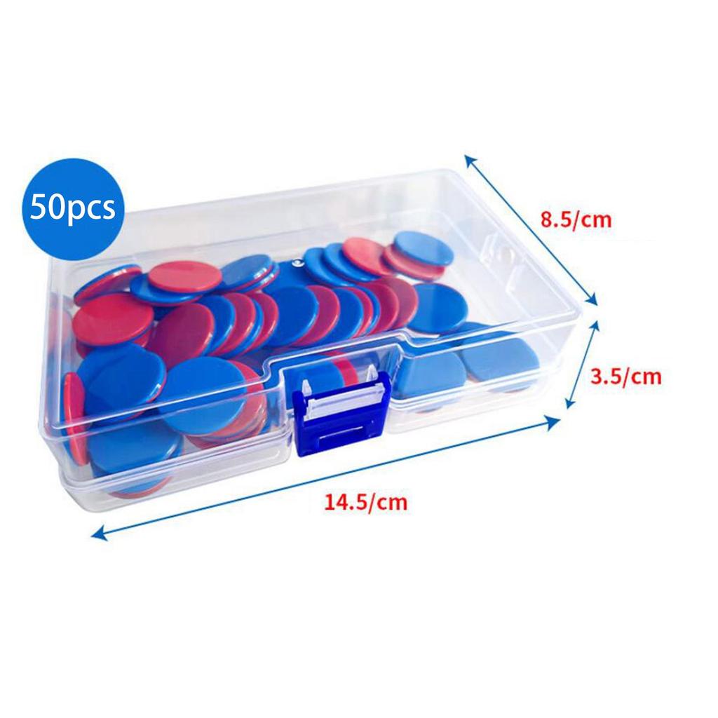 50Pcs Montessori Solid Round Chips with Storage Box Counters Chip Math Discs Markers