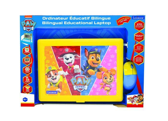 Ordinateur portable éducatif - La Pat Patrouille - Bilingue - 170 activités - Écran 6,7 pouces - 3 ans et plus
