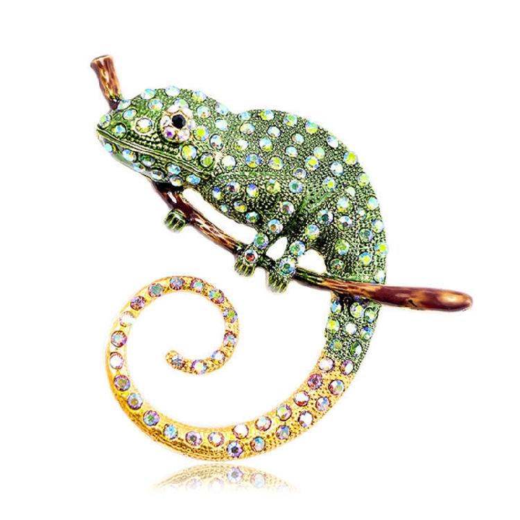 Vibrant Lizard Brooch 4 Color Optional Alloy Accessory Versatile Outfit Accent Badge Pin For Casual or Formal