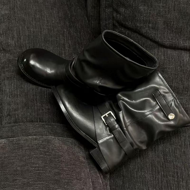 Fashion Designer Women Chelsea Boots Flats Fashion Winter Shoes Goth Dress Ankle Boots Woman 2025 New Casual Motorcycle Botas De Mujer