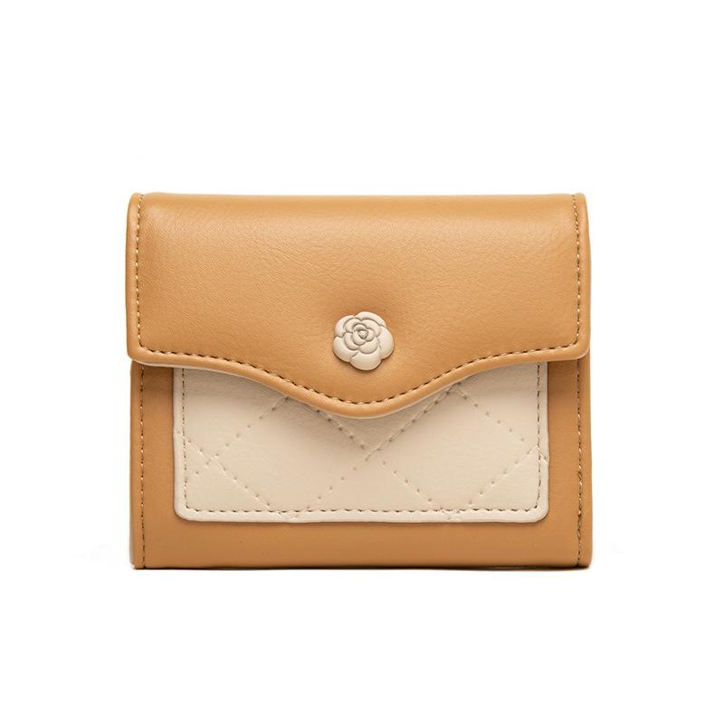 

Женский короткий кошелек PU женский студенческий кошелек Zero светло-коричневого