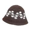 Autumn and Winter Ethnic Style Flower Wool Fisherman's Hat Children Versatile Color Matching Niche Warm Knitted Basin Hat Bucket Hat
