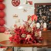 Red Wedding Banquet and Living Room Artificial Flower Decoration