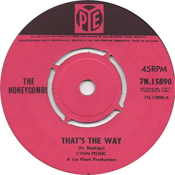 7inch Record HONEYCOMBS - That's The Way 7N15890 Pye Records 1965 UK Rock Used