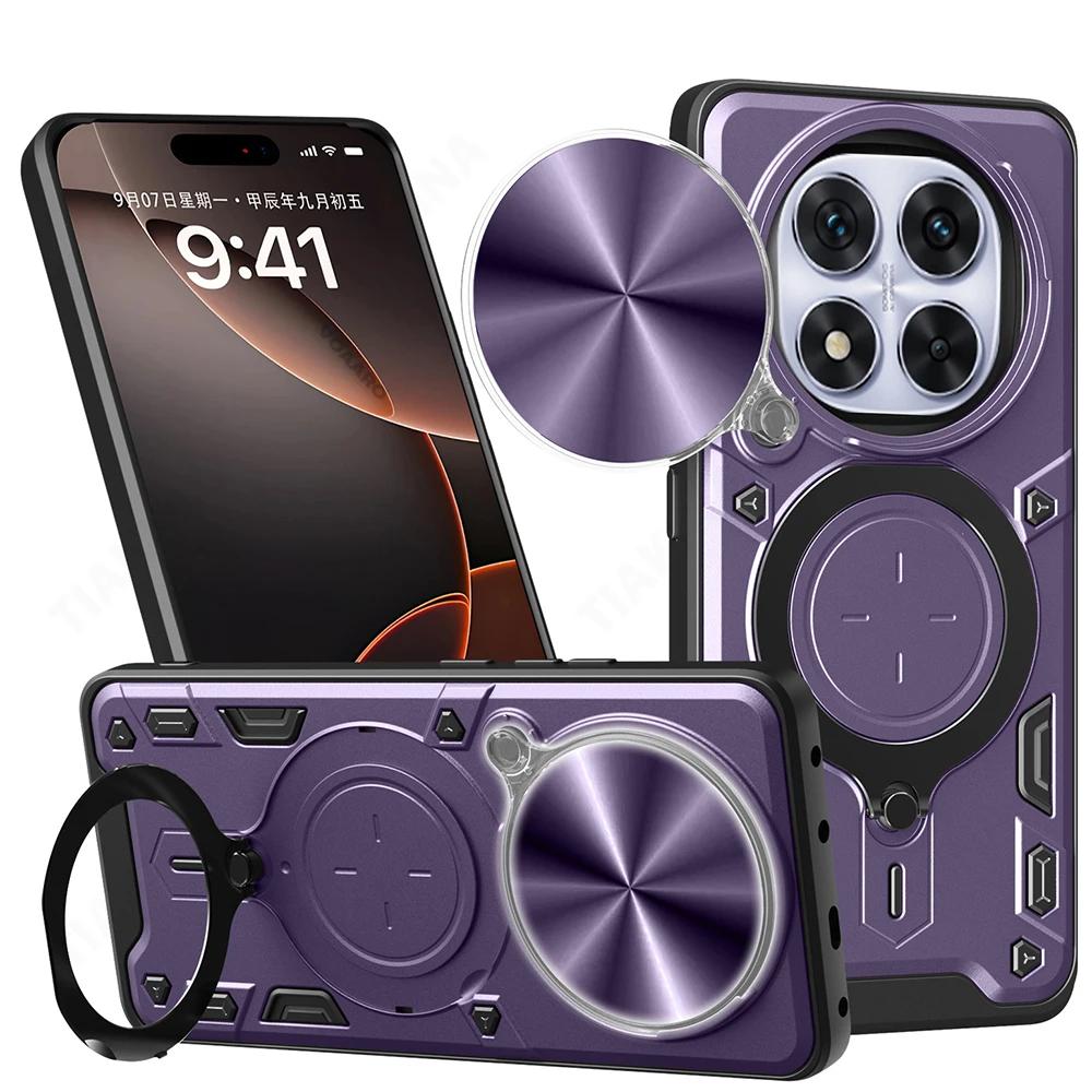Slide Lens Armor Funda for Redmi Note 14 Pro 5G China Case for Xiaomi Redmi Note 14 Pro 5G Case Magnetic Ring Stand Cover