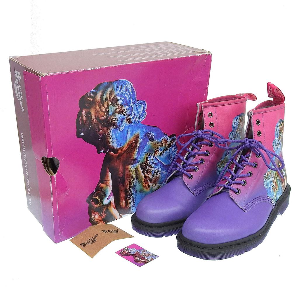 Pristine Dr.Martens short boots 1460 TECHNIQUE pink leather mens 9 Used