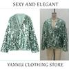 Elegant Polyester Long Sleeve V Neck Blouse With Sequins For Office Women
