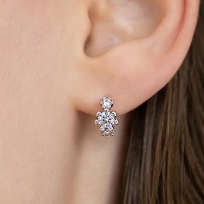 Blossom Prong Cubic Hoop Earrings EC3328