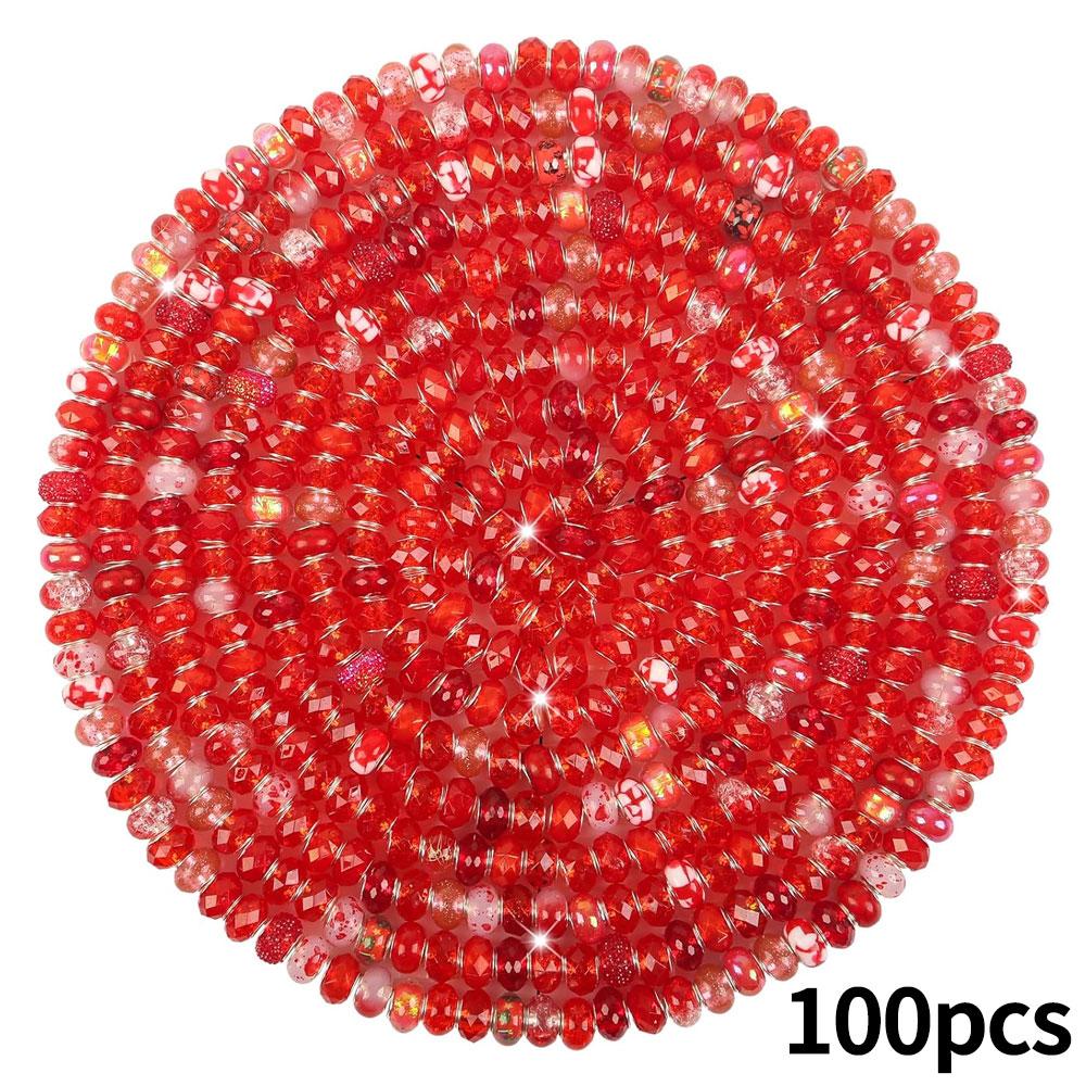 Mărgele cu găuri mari în stil european de rășină 30/50/100, margele distanțiere pentru producția de bijuterii, diverse margele mari europene libere și colorate