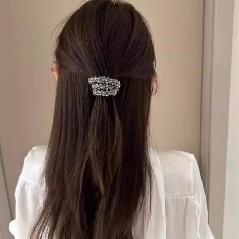 1pc Sparkling Crystal Elastic Hair Ties for Women Handmade Rhinestone Ponytail Holders for Everyday Stylish Hair Beads Ropes