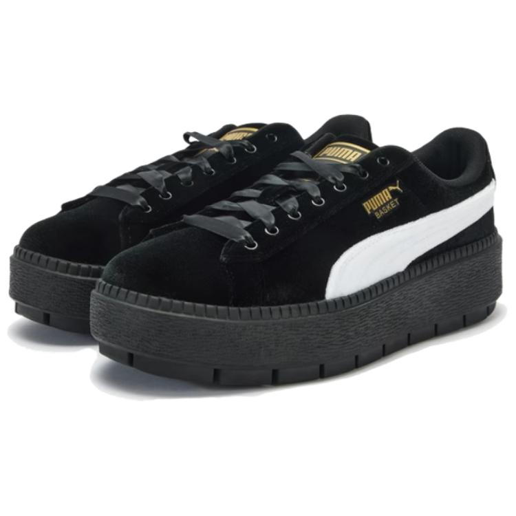 New PUMA Platform Abrasion Resistant Low Top Skateboard Shoes Women's Black 406752-01