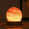 USB Plug in 3D Planet Glass Lamp With Wooden Stand 3 Color Light 80MM LED Night Light Desktop Ornament Dimmable
