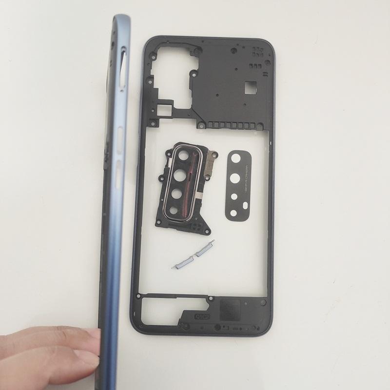 Back Battery Cover Rear Door Housing For Oppo Realme 7 4G RMX2151 LCD Middle Frame Bezel Side Volume Button Camera Lens