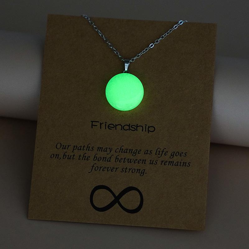 Glow In The Dark Luminous Hollow Pendant Necklace Star Cross Heart Teardrop Arrow Glowing Charm Women Daily Casual Party Wear