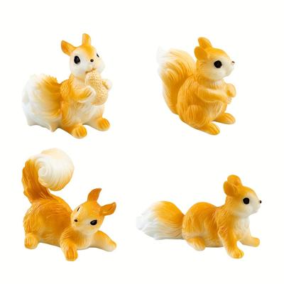 1pc, Creative Cute Healing Realistic Little Squirrel,big Tail Squirrel, Frolicking Squirrel Resin Handicraft Ornaments.