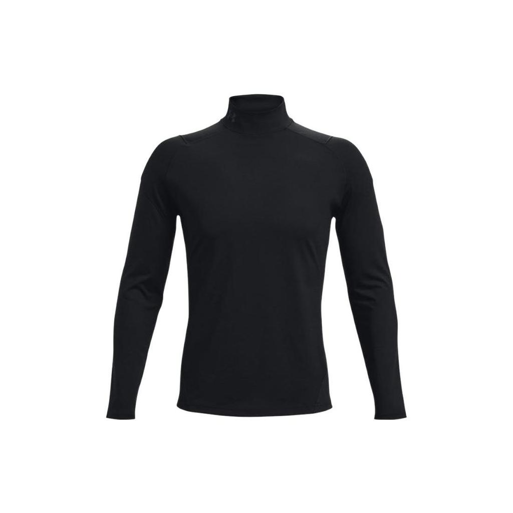 Under Armour Rush Series Solid High Collar Sports T-Shirt Men Tops Black 1366059-001