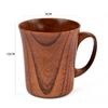 Handmade Wooden Cup Coffee Beer Tea Mugs Big Belly Cup with Handle Retro Teacup Kitchen Bar Cafe Home Office Decoration Supplies